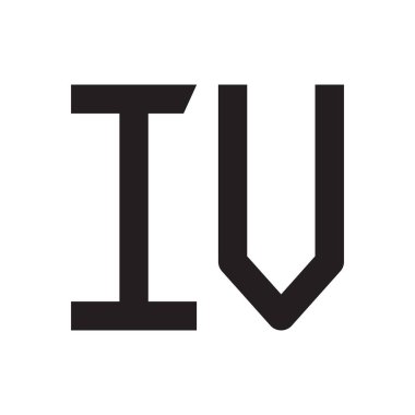 IV ilk harf vektör logosu simgesi