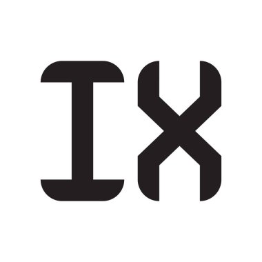 ix ilk harf vektör logo simgesi