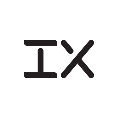 ix ilk harf vektör logo simgesi