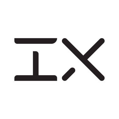 ix ilk harf vektör logo simgesi