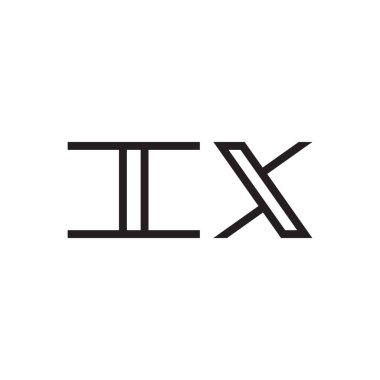 ix ilk harf vektör logo simgesi