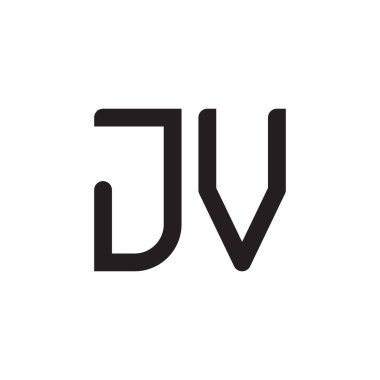 jv ilk harf vektör logo simgesi