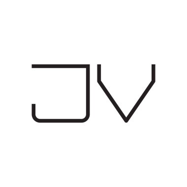 jv ilk harf vektör logo simgesi