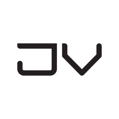 jv ilk harf vektör logo simgesi