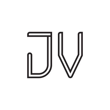jv ilk harf vektör logo simgesi