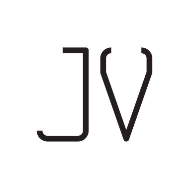 jv ilk harf vektör logo simgesi