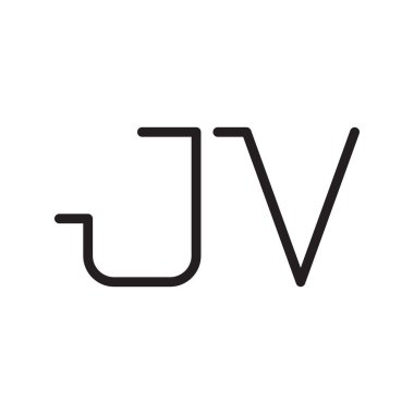 jv ilk harf vektör logo simgesi