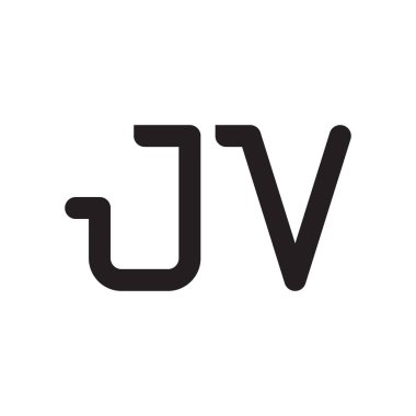 jv ilk harf vektör logo simgesi