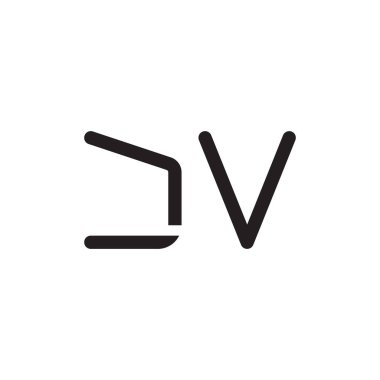 jv ilk harf vektör logo simgesi
