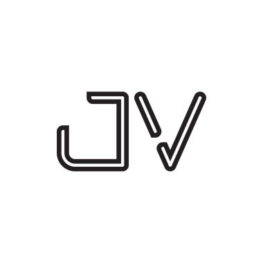 jv ilk harf vektör logo simgesi