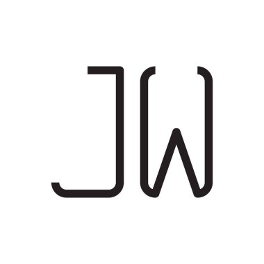 jw ilk harf vektör logo simgesi