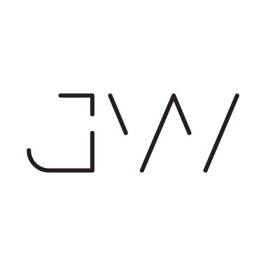 jw ilk harf vektör logo simgesi