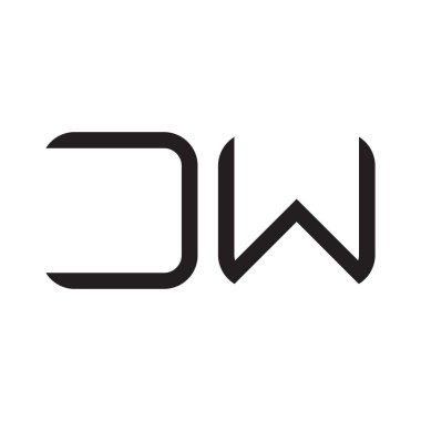 jw ilk harf vektör logo simgesi