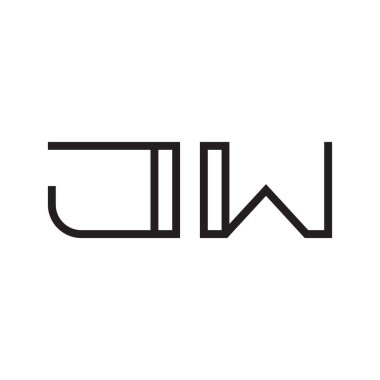 jw ilk harf vektör logo simgesi