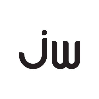 jw ilk harf vektör logo simgesi