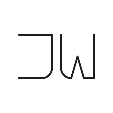 jw ilk harf vektör logo simgesi