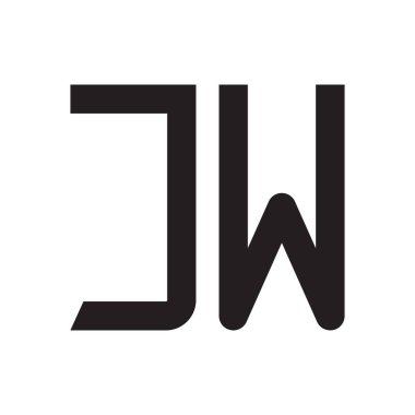 jw ilk harf vektör logo simgesi