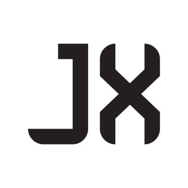 jx ilk harf vektör logo simgesi