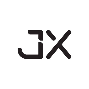 jx ilk harf vektör logo simgesi