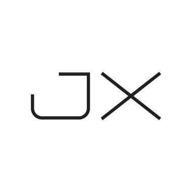 jx ilk harf vektör logo simgesi