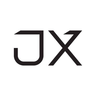 jx ilk harf vektör logo simgesi