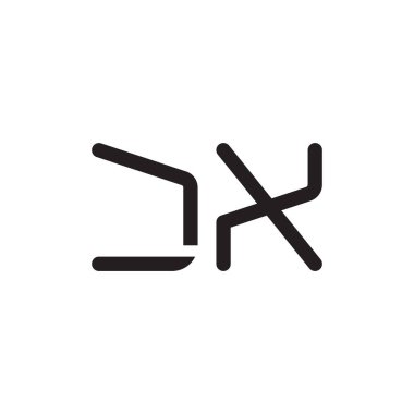jx ilk harf vektör logo simgesi