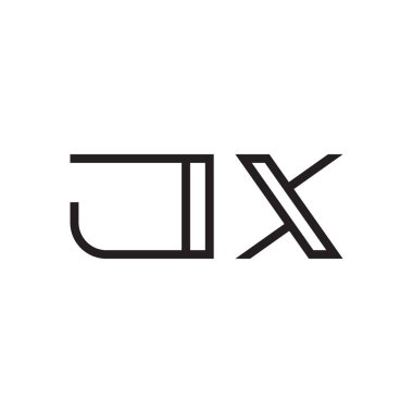 jx ilk harf vektör logo simgesi