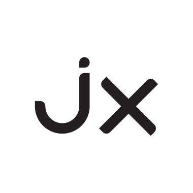 jx ilk harf vektör logo simgesi