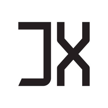 jx ilk harf vektör logo simgesi