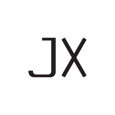 jx ilk harf vektör logo simgesi