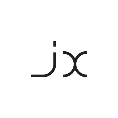 jx ilk harf vektör logo simgesi