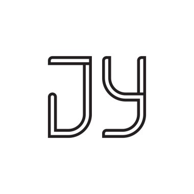 jy ilk harf vektör logo simgesi