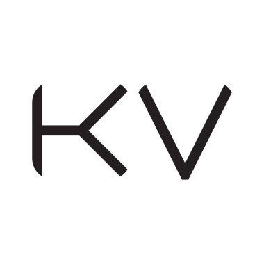 kv ilk harf vektör logo simgesi