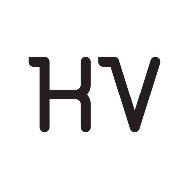 kv ilk harf vektör logo simgesi