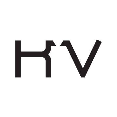 kv ilk harf vektör logo simgesi