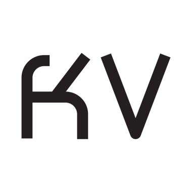 kv ilk harf vektör logo simgesi