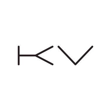 kv ilk harf vektör logo simgesi