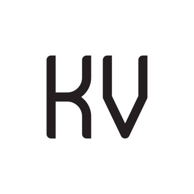 kv ilk harf vektör logo simgesi