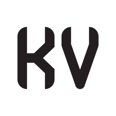 kv ilk harf vektör logo simgesi