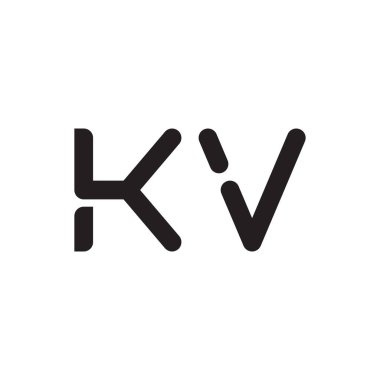 kv ilk harf vektör logo simgesi