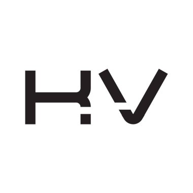 kv ilk harf vektör logo simgesi