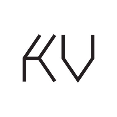 kv ilk harf vektör logo simgesi