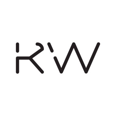 kw ilk harf vektör logo simgesi