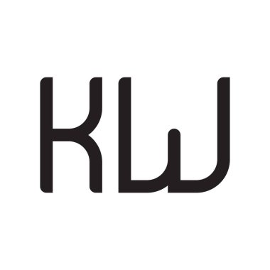 kw ilk harf vektör logo simgesi