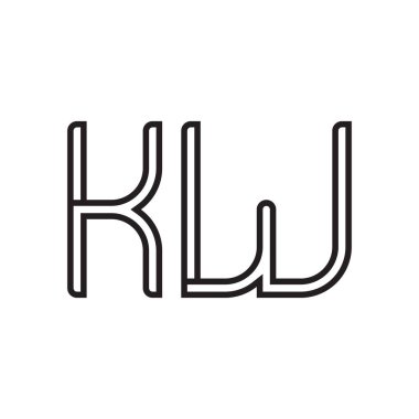 kw ilk harf vektör logo simgesi