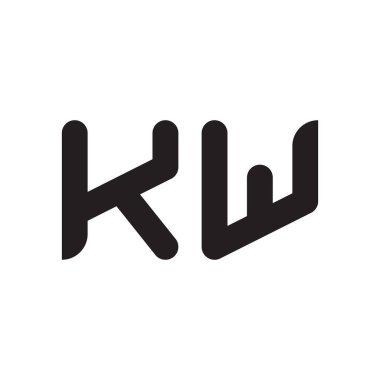 kw ilk harf vektör logo simgesi