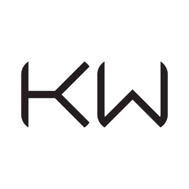 kw ilk harf vektör logo simgesi