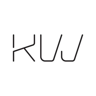 kw ilk harf vektör logo simgesi