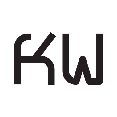 kw ilk harf vektör logo simgesi