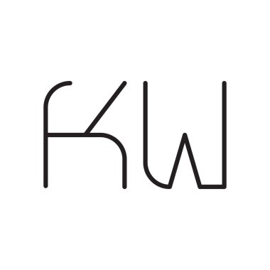 kw ilk harf vektör logo simgesi